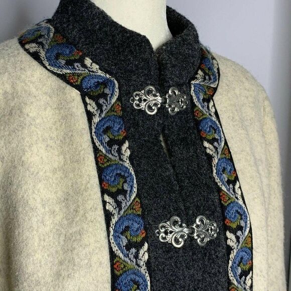 Vintage 50s Evebofoss Firda Wool Jacket S Grey - Picture 3 of 9
